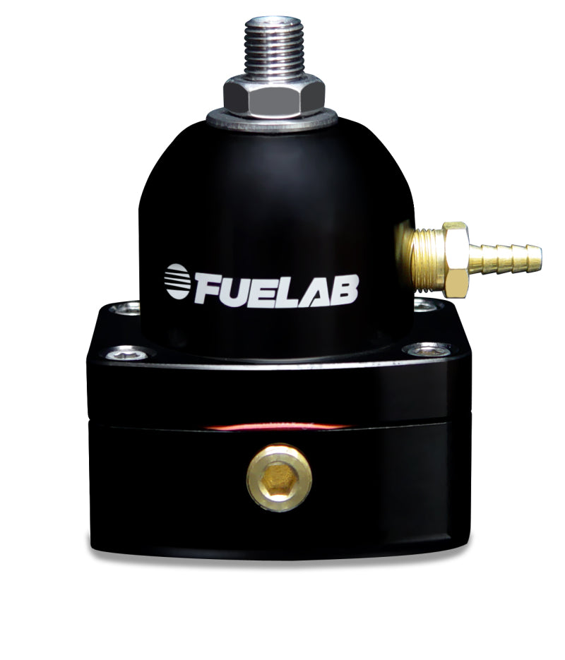 Fuelab 525 インジェクション用アジャスタブル燃圧レギュレーター インライン 25-90 PSI（1）-6AN イン（1）-6ANリターン ブラック