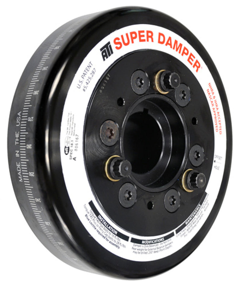 ATI ダンパー - 7.074インチ（約179.7mm） - スチール製 - シボレー スモールブロック / 90度V6 - ブロワー＆イグニッションクランクトリガー付き
