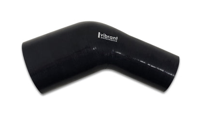 Vibrant シリコン異径エルボー 45度 内径3.5インチ(約89mm) x 内径4インチ(約102mm) (グロスブラック)