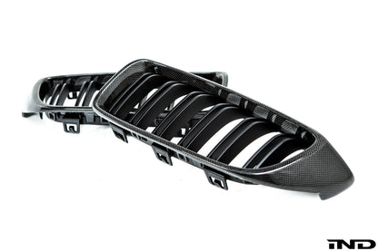 AutoTecknic f32 4 series carbon dual slat front grille set - iND Distribution