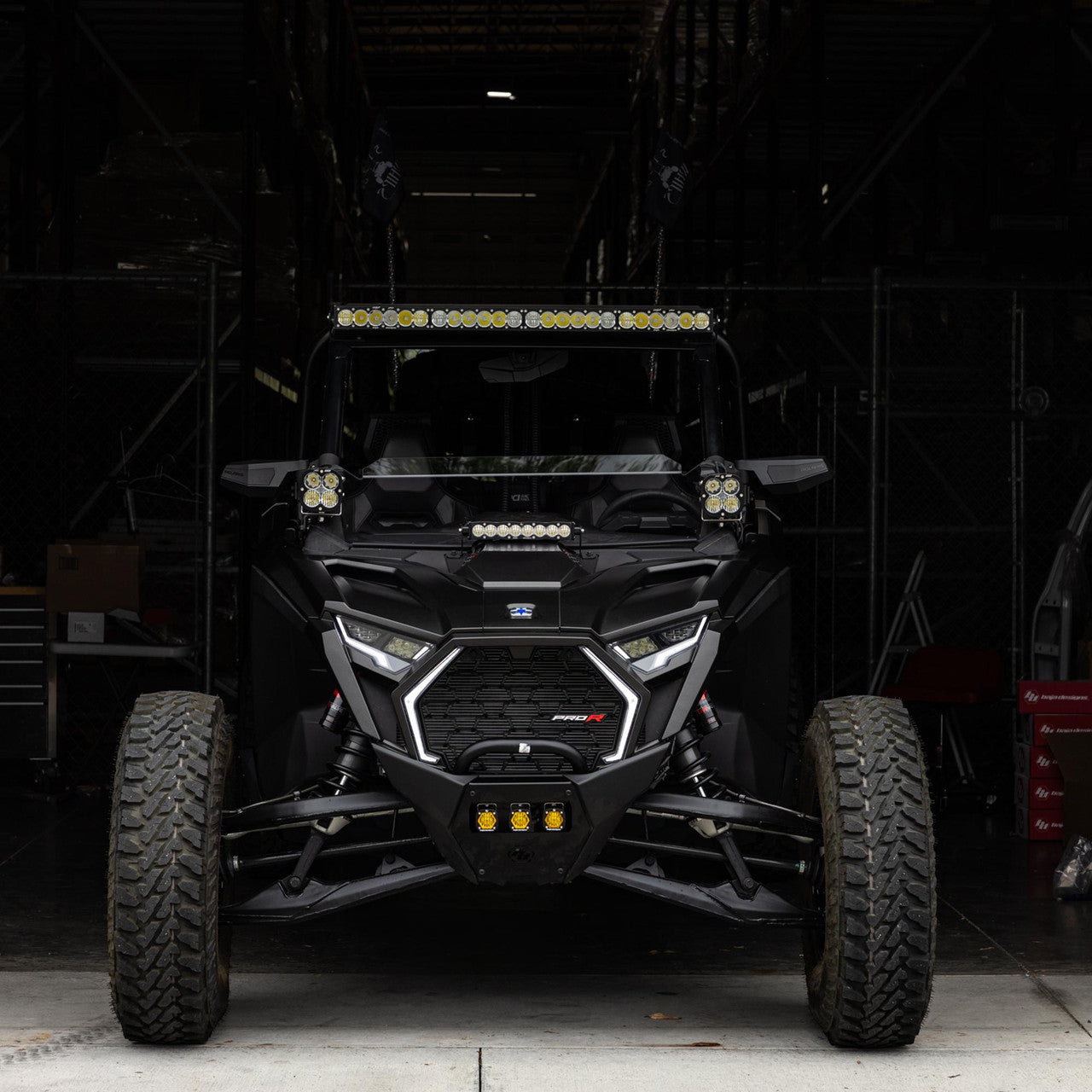 Baja Designs S8/OnX6 10インチ ライトバー フードマウントキット - Polaris 2025 RZR Pro-R・Pro-S・Pro-XP対応