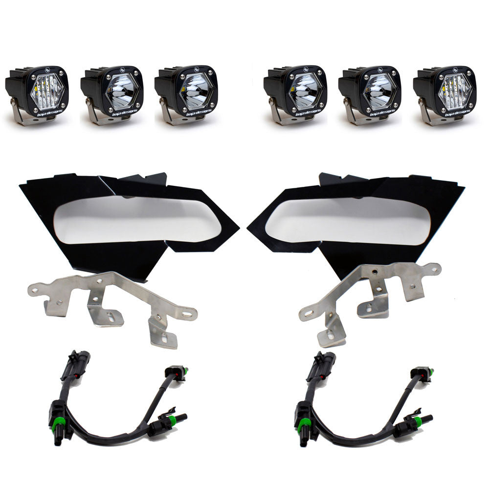 Baja Designs 17-24 Can-Am Maverick X3 S1 トリプル LED／レーザーヘッドライトキット