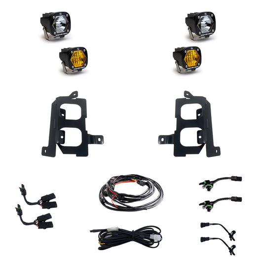 Baja Designs 20-22 GMC S1 デュアルフォグポケットライトキット - GMC 2020-22 Sierra 2500HD/3500HD用