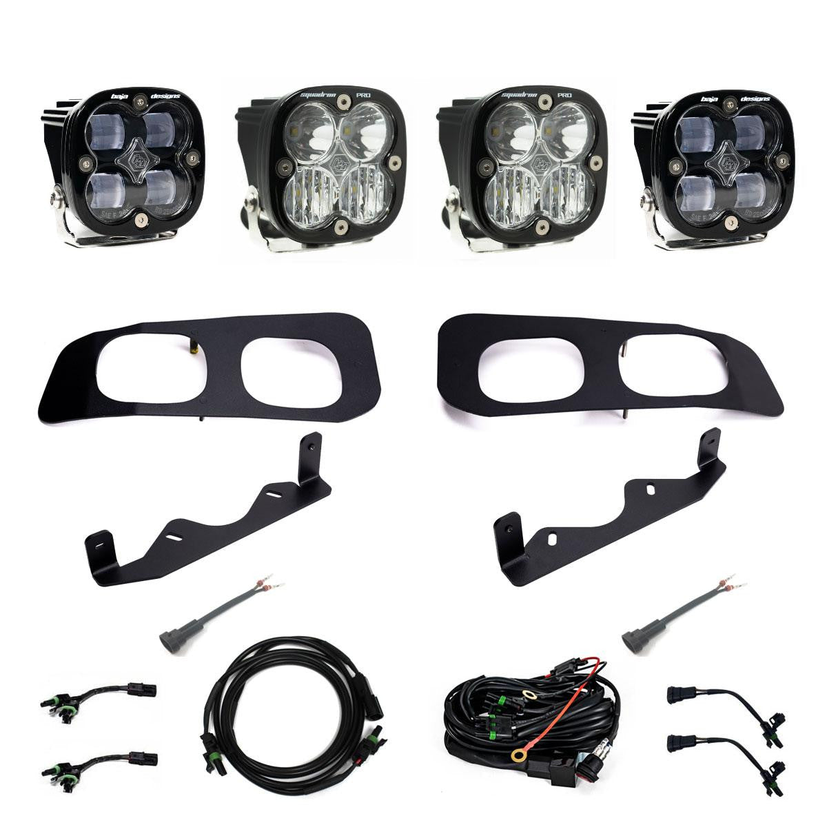 Baja Designs 2023-2024年式フォード スーパーデューティー用 Squadron SAE Sport／Pro デュアルフォグポケットライトキット - クリアまたはアンバー