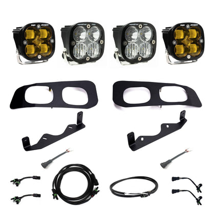 Baja Designs 2023-2024年式フォード スーパーデューティー用 Squadron SAE Sport／Pro デュアルフォグポケットライトキット - クリアまたはアンバー