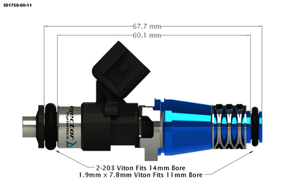 Injector Dynamics 1750cc XDS インジェクター - 4 個セット |適合車種複数 (1750.60.11.D.4)