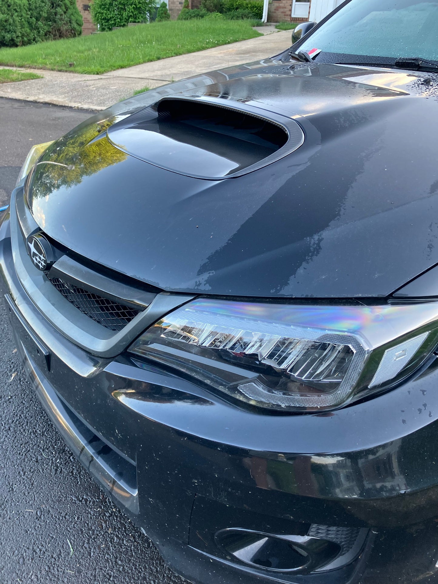 OLM LE ドライカーボンファイバー フードスクープカバー - 2010-2014 WRX / STI（フードスクープカバー装着車用）