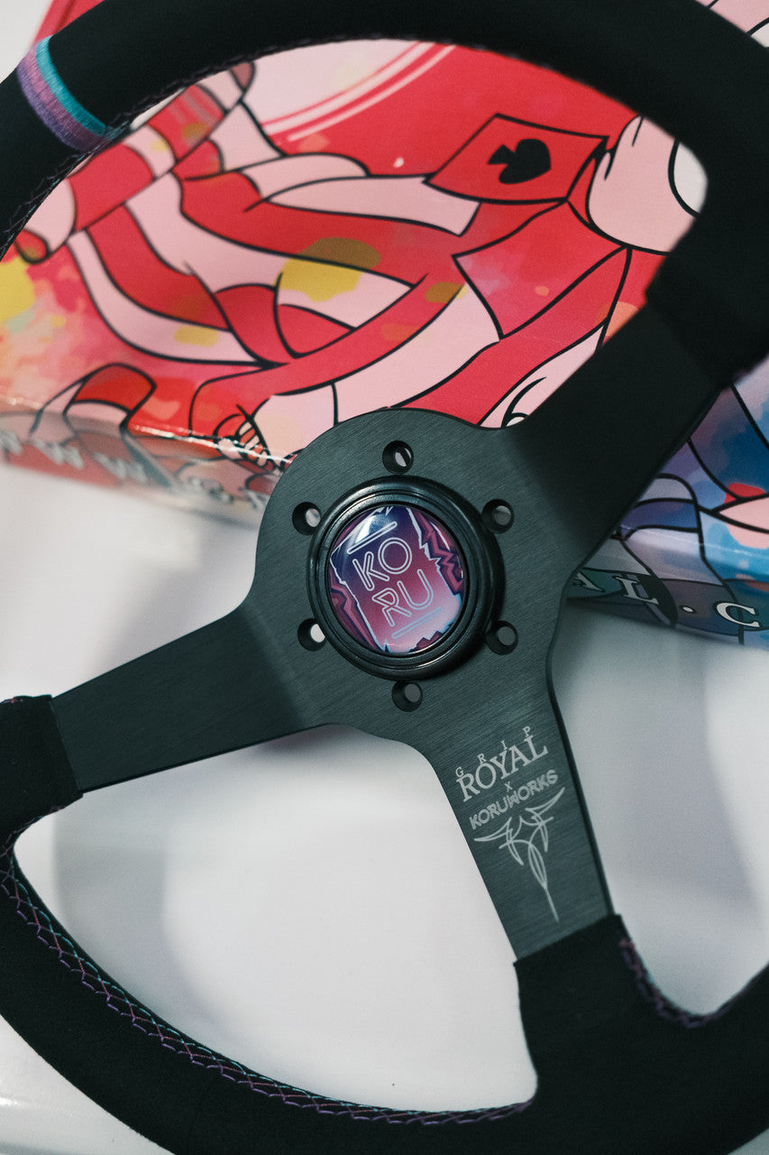 KoruWorks(コルワークス) x GripRoyal(グリップロイヤル) コラボ 350mm ピンストライプステアリングホイール
