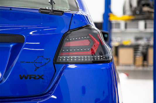OLM エボリューション テールライト（クリアレンズ・ブラックベース・レッドバー）- 2015-2021 WRX / STI