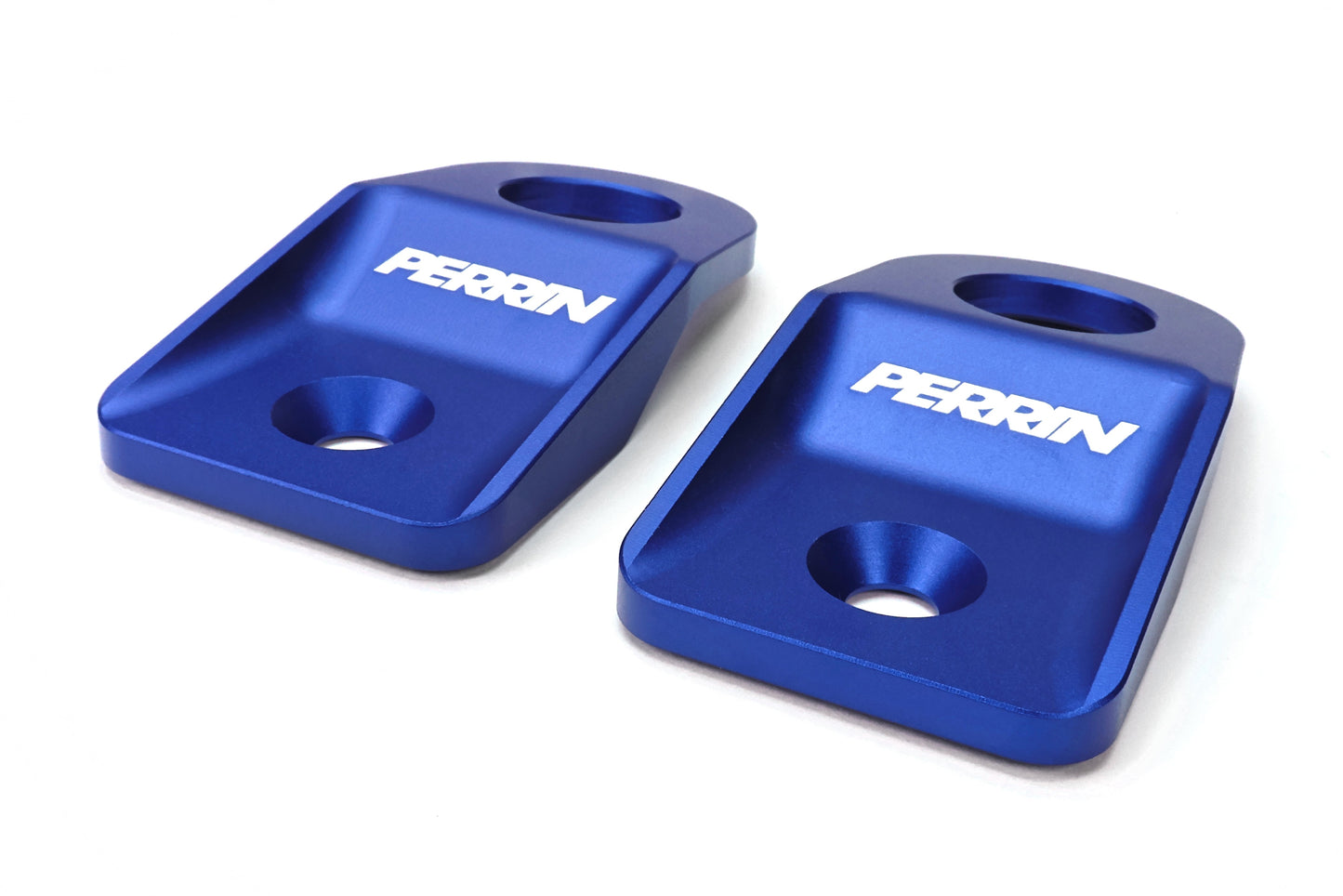 Aluminum radiator stays for 2008-2014 Subaru WRX, STI, Impreza, and Outback, enhancing stability and performance.