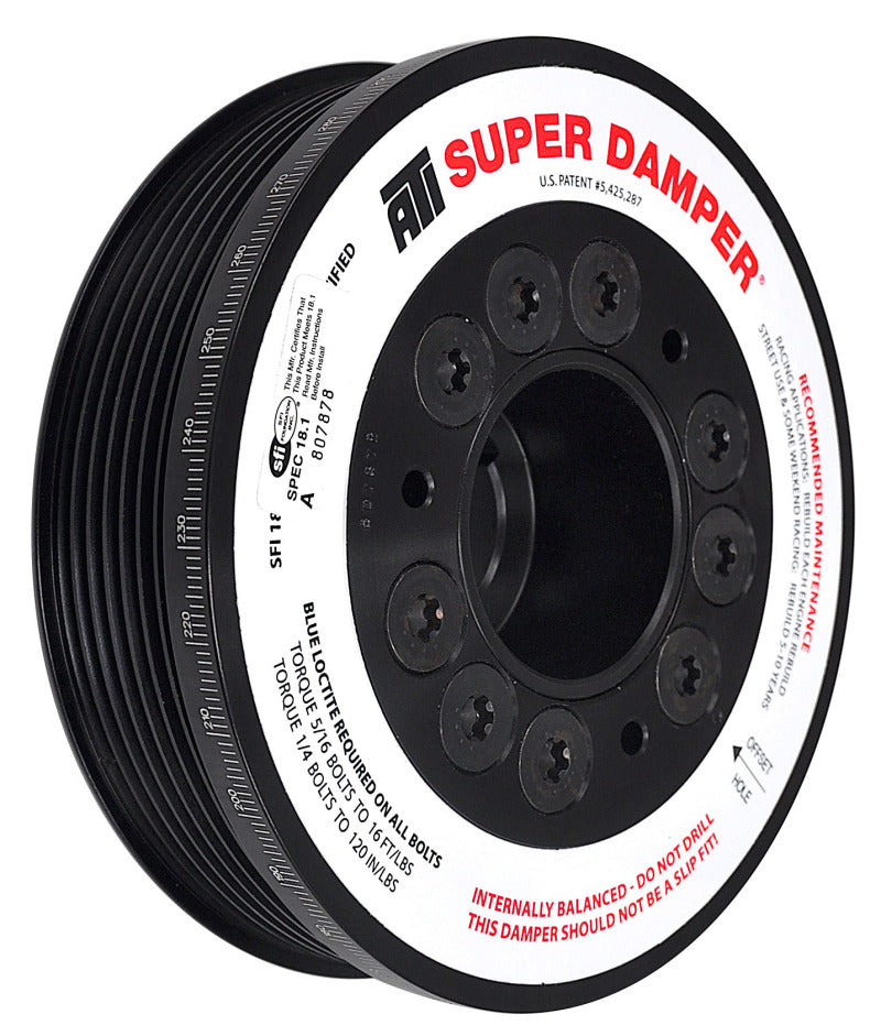 ATI ダンパー - 5.67インチ（約144mm） - アルミ製 - 7溝 - ホンダ K20用 - ストリート - 02年以降 2.0L - シビック タイプR / アキュラ RSX用 - 1個入り