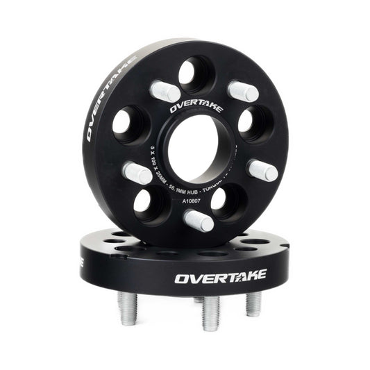 OVERTAKE ワイドトレッドスペーサー 25mm 5H/PCD100 2枚セット | スバル 2002-2014年 WRX / 2004年 STI / 2013-2026年 BRZ / トヨタ GR86 ほか