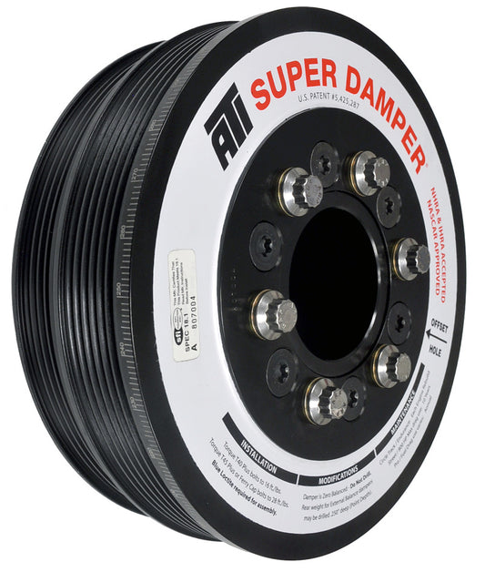 ATI ダンパー - 7.425インチ（約188.6mm） - スチール製 LW - 6/4 溝 - LS1/LS2 - F & V ボディ - 6ボルト - 3リング