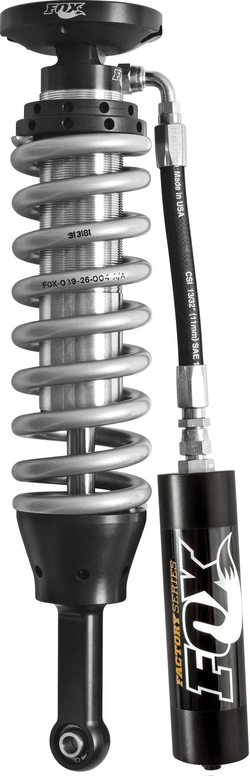 Fox 2005 Tacoma 2.5 Factory Series 4.61インチ（約117mm）リモートリザーバーコイルオーバーショックセット - ブラック／ジンク
