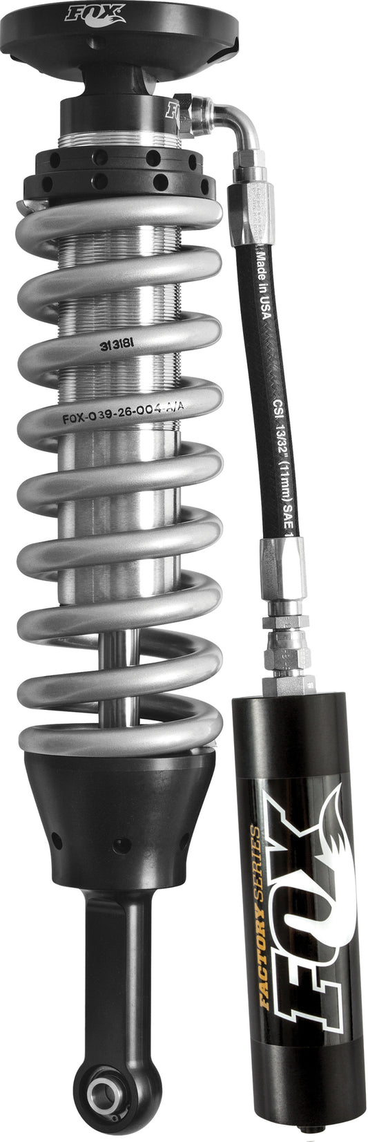 Fox 2005 Tacoma 2.5 Factory Series 4.61インチ（約117mm）リモートリザーバーコイルオーバーショックセット - ブラック／ジンク