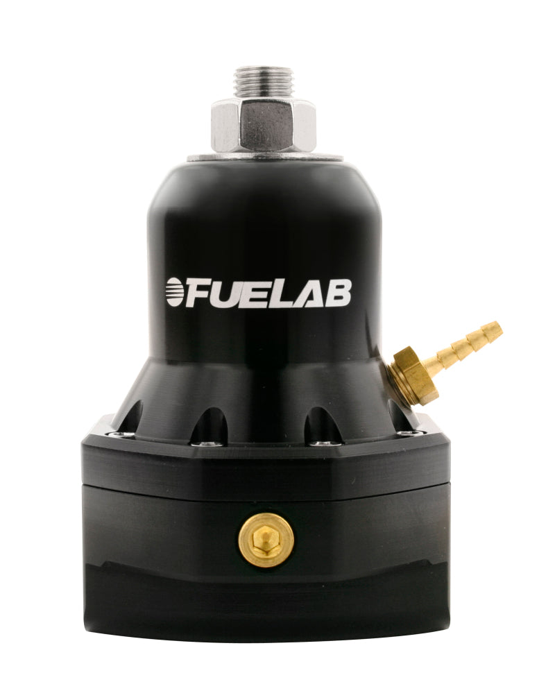 Fuelab 565 インジェクション用アジャスタブル燃圧レギュレーター 25-60 PSI（約1.7-4.1bar） (2) -10AN イン、(1) -10AN リターン、最大流量バイパス - ブラック