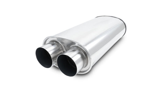 Vibrant Streetpower 汎用 ステンレス オーバルマフラー デュアルイン/アウト 2.5インチ(約64mm)
