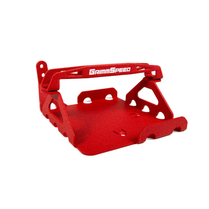 GrimmSpeed 軽量バッテリーマウントキット レッド | スバル 2008-2014年 WRX / STI