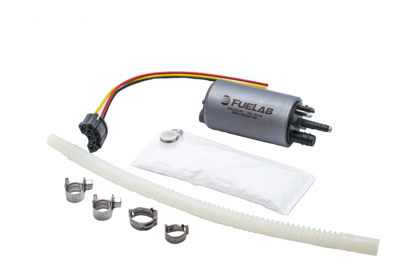 Fuelab 496 インタンク ブラシレス燃料ポンプ 9mmバーブ＆6mmバーブサイフォン付 - 500 LPH