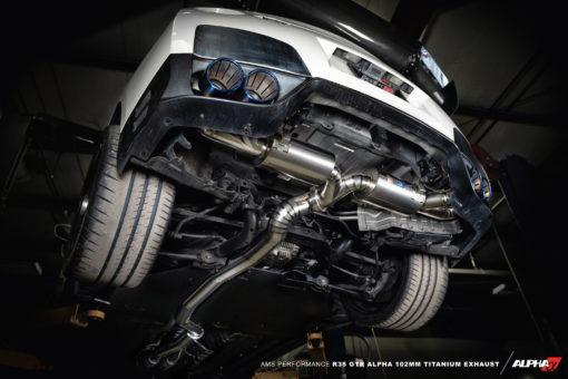 AMS Performance チタニウム 102mm キャットバックマフラーシステム｜2009-2020 日産 GT-R (ALP.07.05.0007-1)