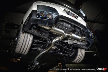 AMS Performance チタニウム 102mm キャットバックマフラーシステム｜2009-2020 日産 GT-R (ALP.07.05.0007-1)