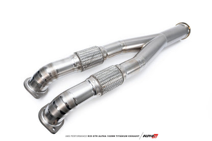 AMS Performance チタニウム 102mm キャットバックマフラーシステム｜2009-2020 日産 GT-R (ALP.07.05.0007-1)