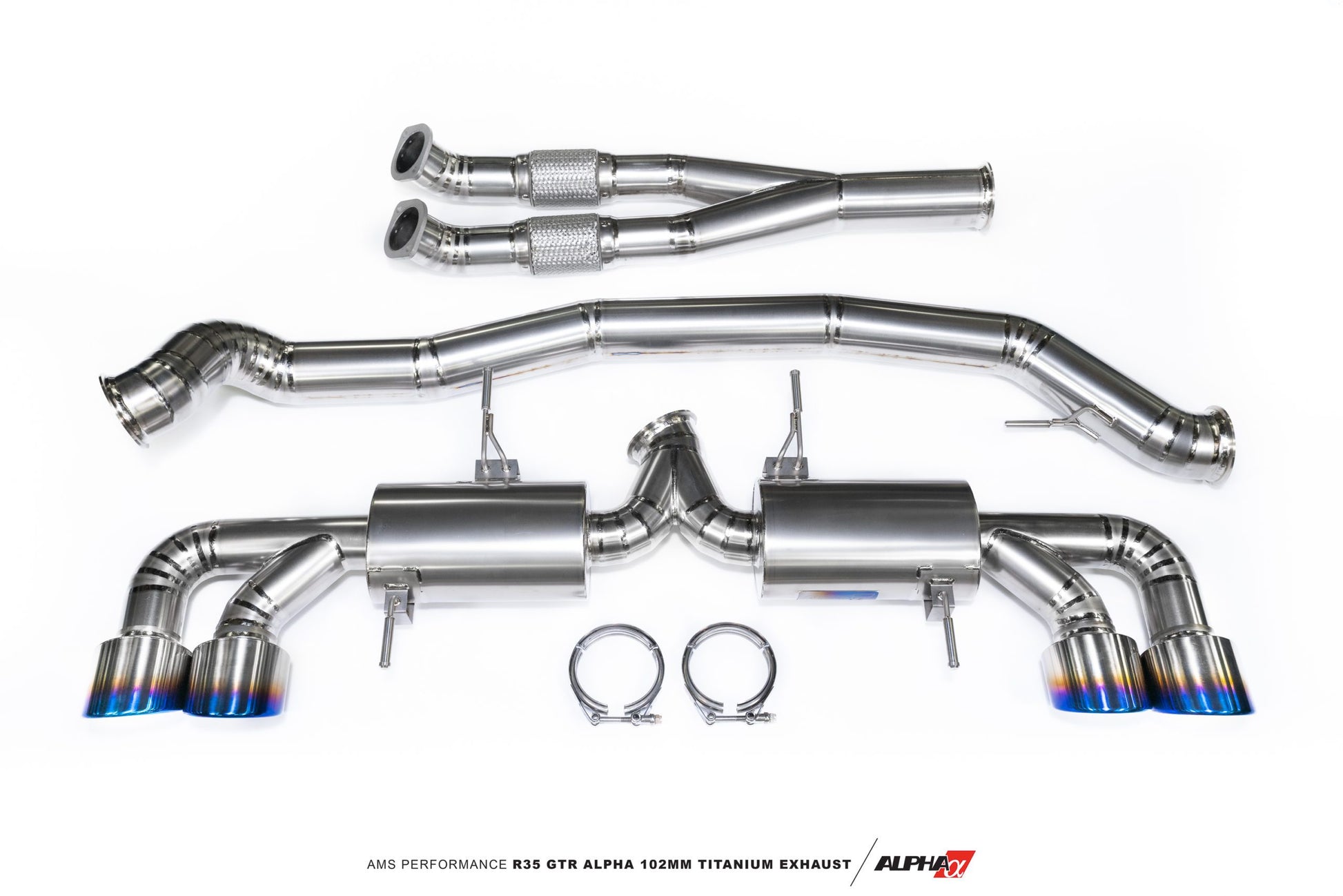 AMS Performance チタニウム 102mm キャットバックマフラーシステム｜2009-2020 日産 GT-R (ALP.07.05.0007-1)