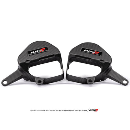 AMS Performance Red Alpha カーボンファイバー コールドエアインテーク | 2016-2024 Infiniti Q50 / Q60 VR30DETT (ALP.28.08.0001-2)
