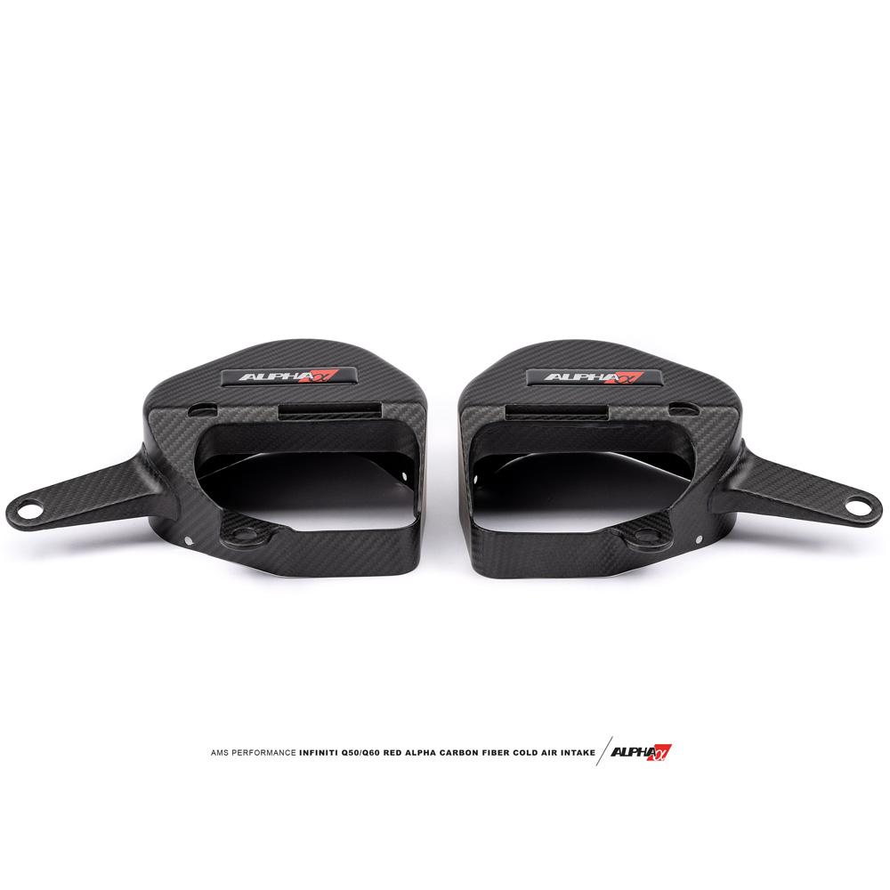 AMS Performance Red Alpha カーボンファイバー コールドエアインテーク | 2016-2024 Infiniti Q50 / Q60 VR30DETT (ALP.28.08.0001-2)