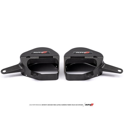 AMS Performance Red Alpha カーボンファイバー コールドエアインテーク | 2016-2024 Infiniti Q50 / Q60 VR30DETT (ALP.28.08.0001-2)