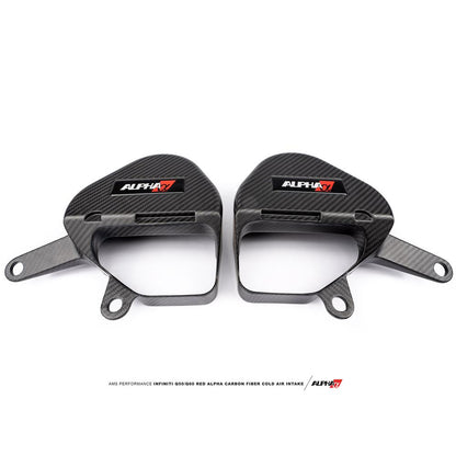 AMS Performance Red Alpha カーボンファイバー コールドエアインテーク | 2016-2024 Infiniti Q50 / Q60 VR30DETT (ALP.28.08.0001-2)