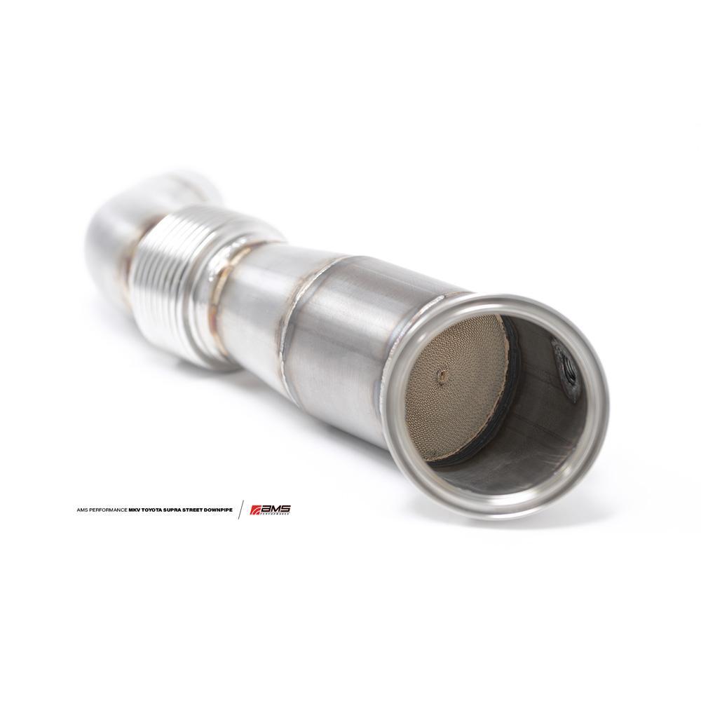 AMS Performance ダウンパイプ + ウルトラハイフロー GESI キャタリティックコンバーター | 2020-2026 Toyota Supra A90 3.0L (AMS.38.05.0001-2)