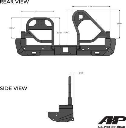 All-Pro Off-Road タコマ用 デュアルスイングアウト バンパー（2016-2023）