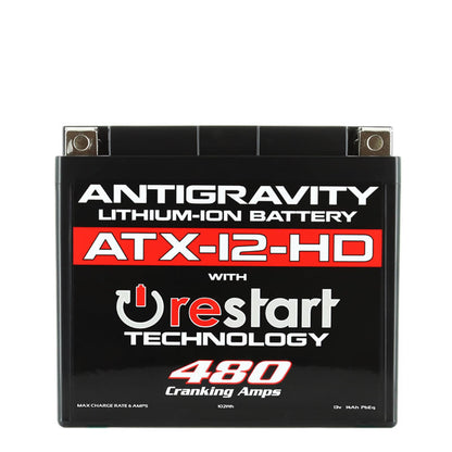 アンチグラビティ 2輪車/パワースポーツ用 YTX12/ATX12互換 ハイパワーリチウムバッテリー リスタート機能付 (AG-ATX12-HD-RS)