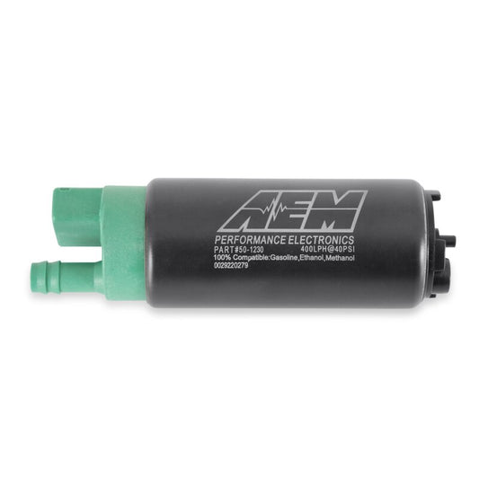 AEM 400 LPH ハイフロー インタンク燃料ポンプキット - ダブルバーブ - エタノール対応