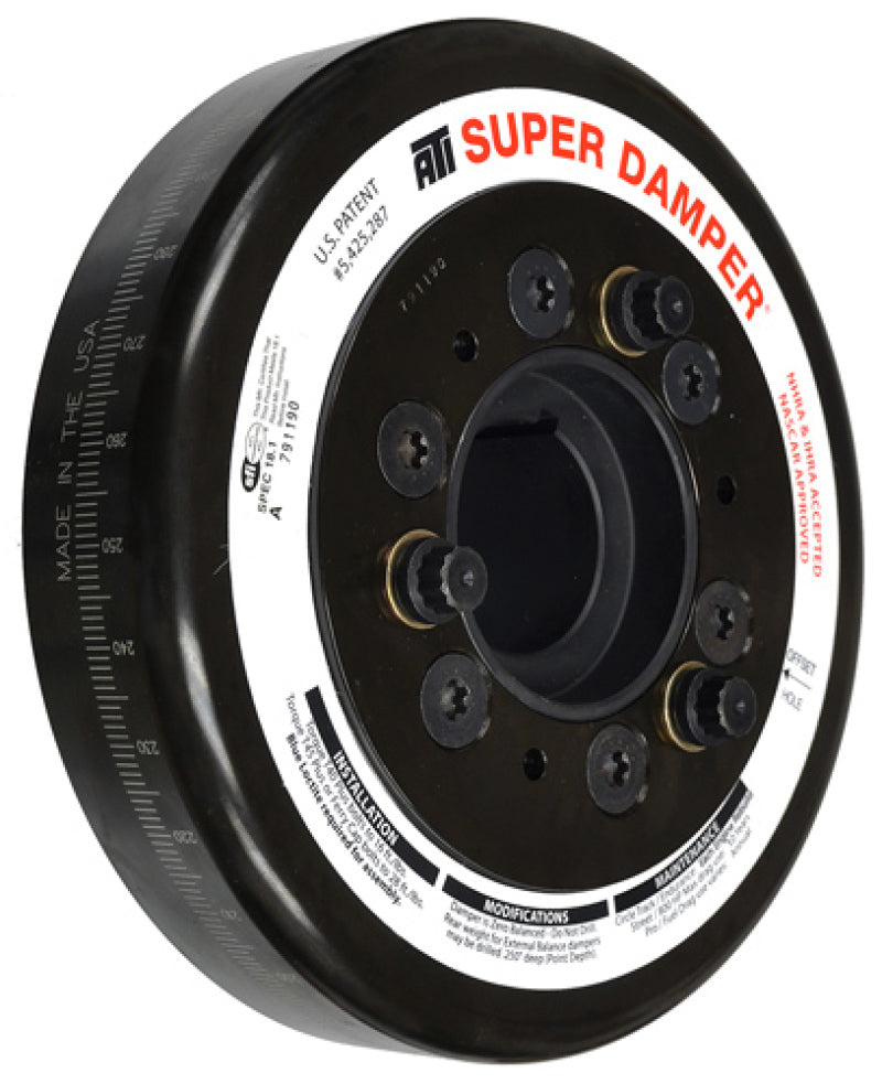ATI ダンパー - 7.074インチ（約179.65mm） - スチール製 - シボレー ビッグブロック - シボレーフロント6ボルト - ブロワー付き - セカンド1/4キー - 3リング - 1個入り