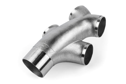 APR 鋳造 T304 ステンレススチール ダブル Yスプリッター - 76mm（3インチ）→クアッド 63.5mm（2.5インチ）