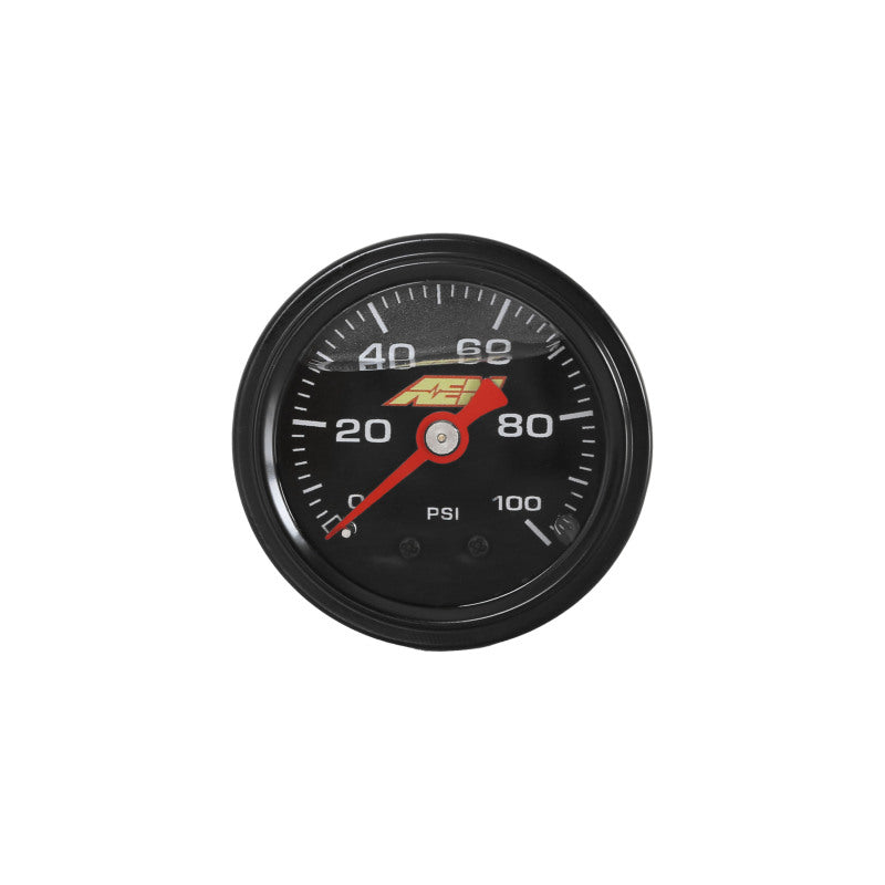AEM 0-100 PSI 液充填式機械式圧力計 - 1/8 NPT
