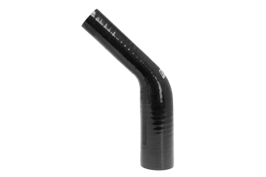 HPS 5/8インチ - 7/8インチ(22mm) 内径 耐高温 4 層強化シリコン 45 度エルボリデューサーホース ブラック (16mm - 22mm 内径)