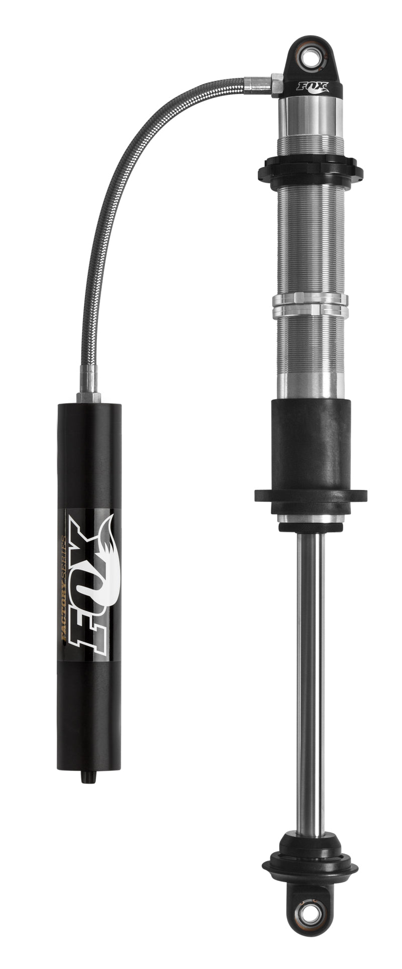 Fox 2.0 Factory Series 6.5インチ（約165mm）リモートリザーバーコイルオーバーショック 5/8インチ（約15.9mm）シャフト（40/60バルブ調整） - ブラック