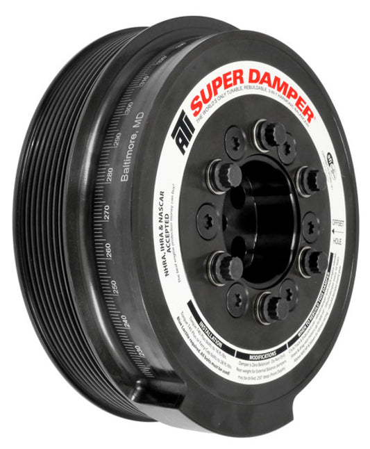 ATI ダンパー - 7.95インチ（約202mm） - スチール製 - 8溝 - フォード 6.0 - パワーストローク - 03-07年モデル - 外部バランス - 3リング - ディーゼル用