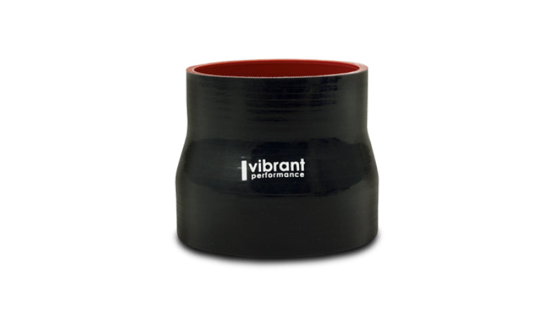 Vibrant シリコンレデューサー 内径2.25インチ(約57mm) x 内径1.75インチ(約44mm) 長さ3インチ(約76mm) (ブラック)