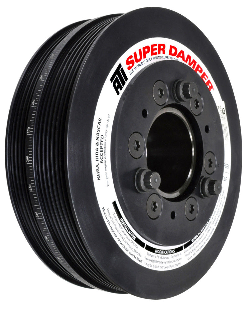 ATI ダンパー - 7.48インチ（約190mm） - アルミ製 - 6/4溝 - 2016年以降シボレー カマロ LT1/LT4 ウェットサンプ - （SCプーリー除く）