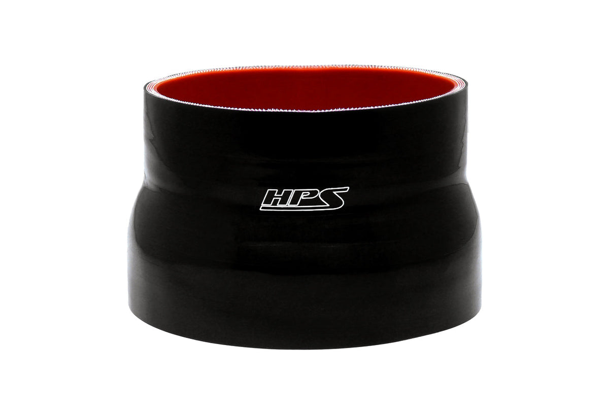 HPS 内径 4.5インチ(114mm) - 5.5インチ(140mm) x 長さ 5インチ(127mm) 耐高温 4 層強化シリコン リデューサー カプラー ホース ブラック (内径 114mm - 140mm x 長さ 127mm)
