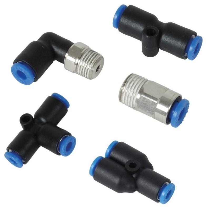 Vibrant ストレート ユニオン ニューマチック バキュームフィッティング 外径5/32インチ(4mm)チューブ用