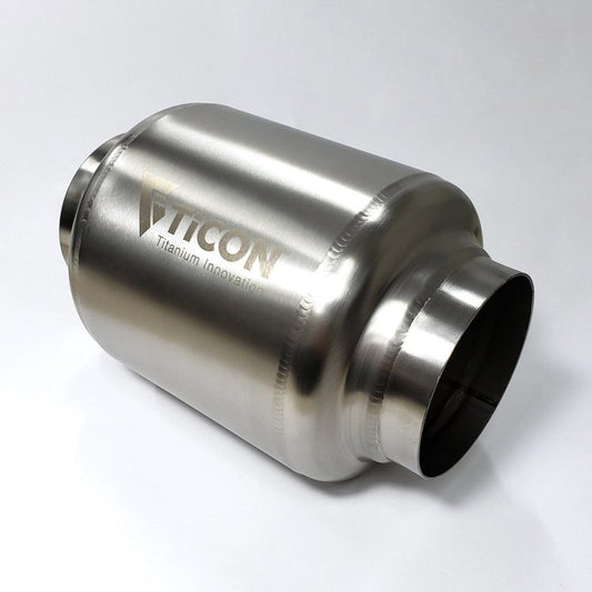 Ticon チタン ウルトラライト マフラー 入口/出口3インチ(約76mm) 全長7インチ(約178mm)