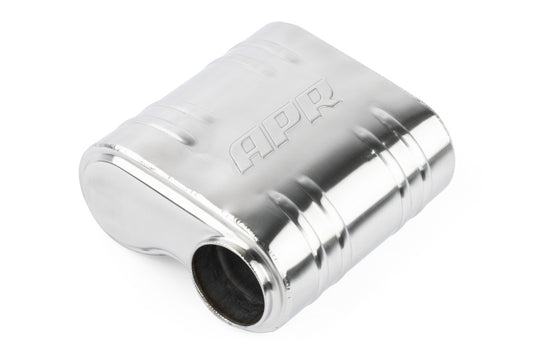 APR プレミアム ヘルムホルツ マフラータイコ - 76mm（3インチ）オフセット - ラウンドスクエアボディ 243mm x 240mm x 110mm
