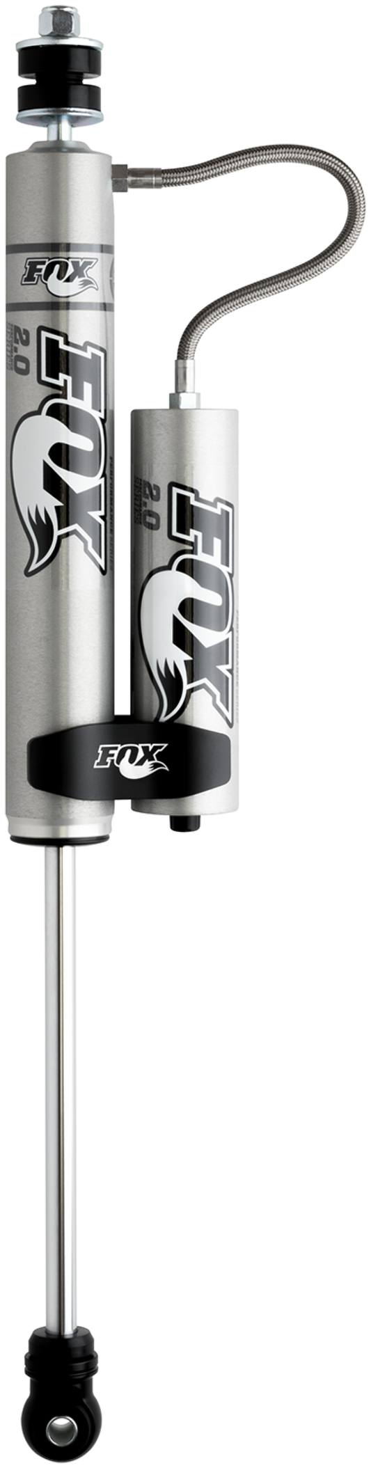 Fox 2.0 パフォーマンスシリーズ 10.1インチ（約257mm） スムースボディ リモートリザーバーショック ステムマウント付き / 標準トラベル - ブラック