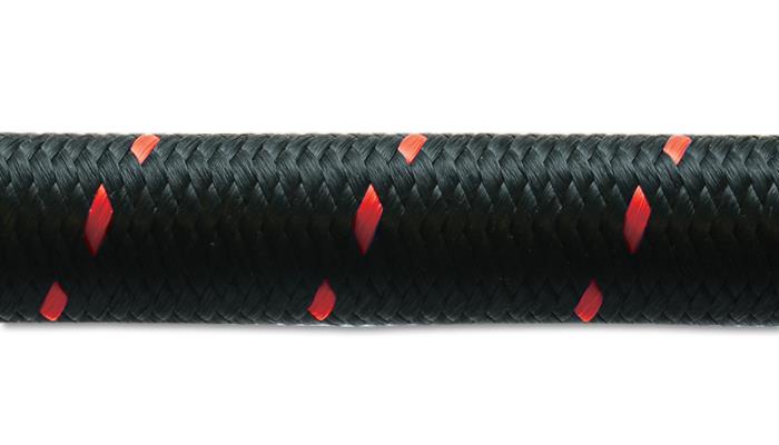Vibrant ナイロンメッシュ フレックスホース ツートン(ブラック/レッド) -8AN 10フィート(約3.0m)ロール