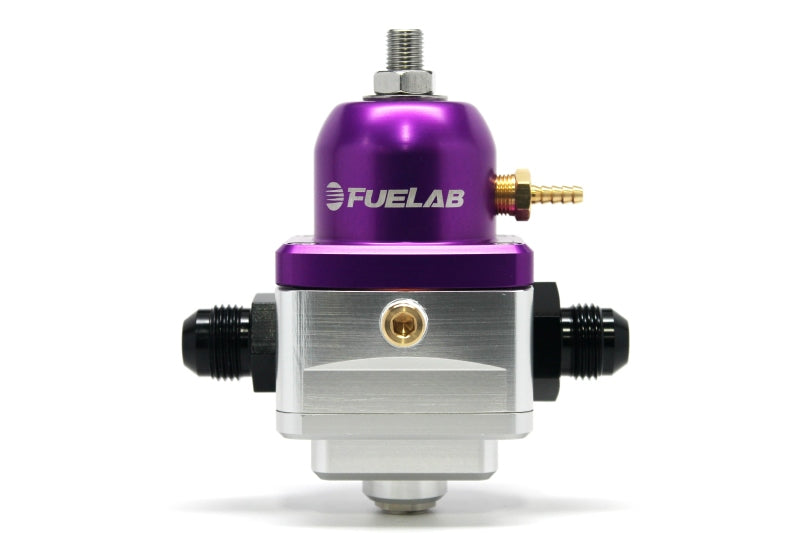 Fuelab 529 電子式 インジェクション用アジャスタブル燃圧レギュレーター（1）-6AN イン（1）-6AN リターン - パープル